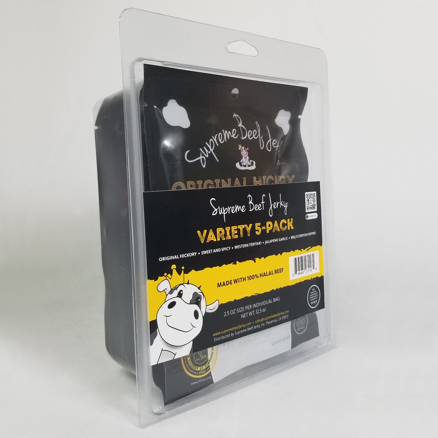 VARIETY 5-PACK, 2.5 OZ, HALAL BEEF JERKY, MARINATED BEEF JERKY, HANDCRAFTED GOURMET MEAT SNACKS