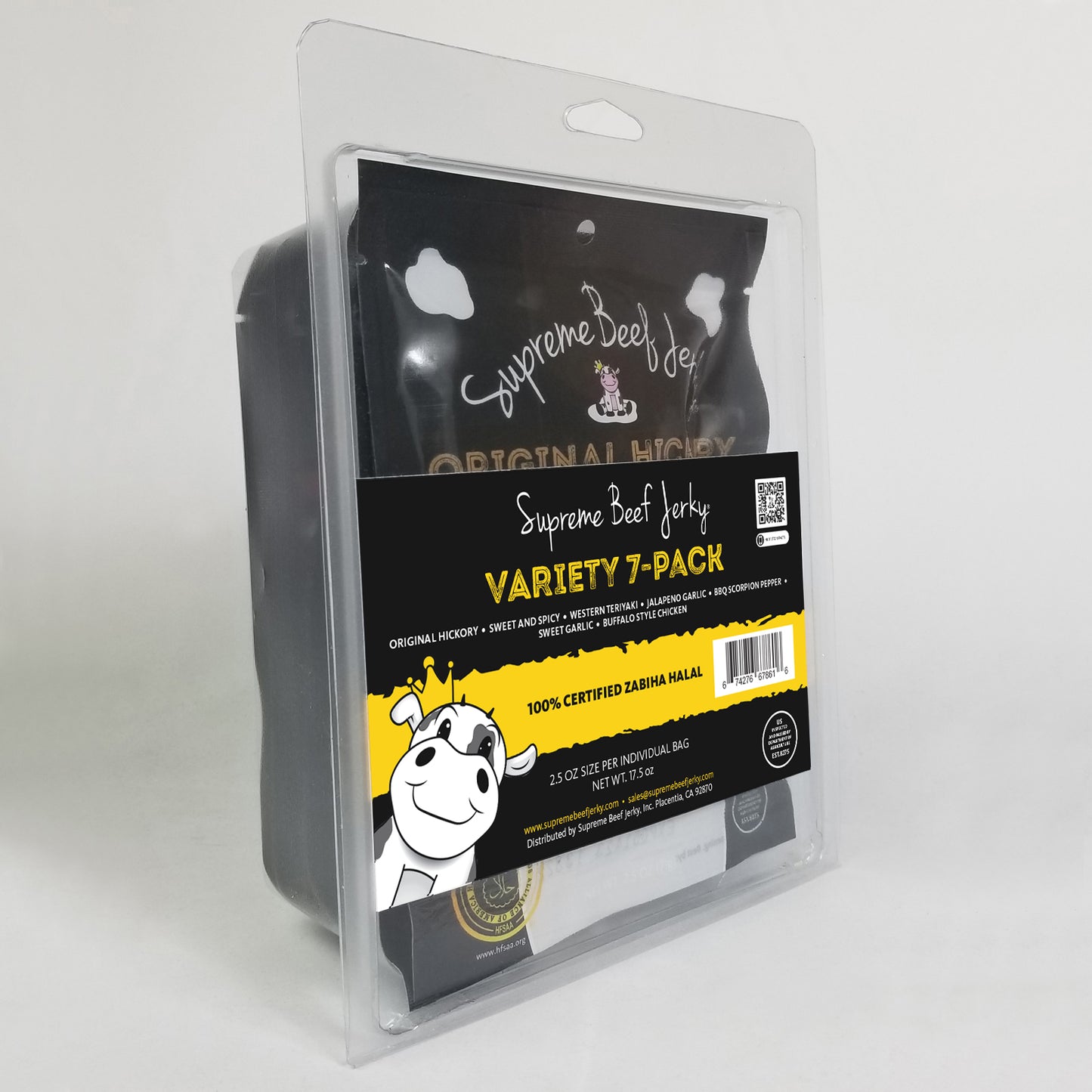VARIETY 7-PACK, 2.5 OZ, HALAL BEEF AND CHICKEN JERKY, MARINATED JERKY, HANDCRAFTED GOURMET MEAT SNACKS