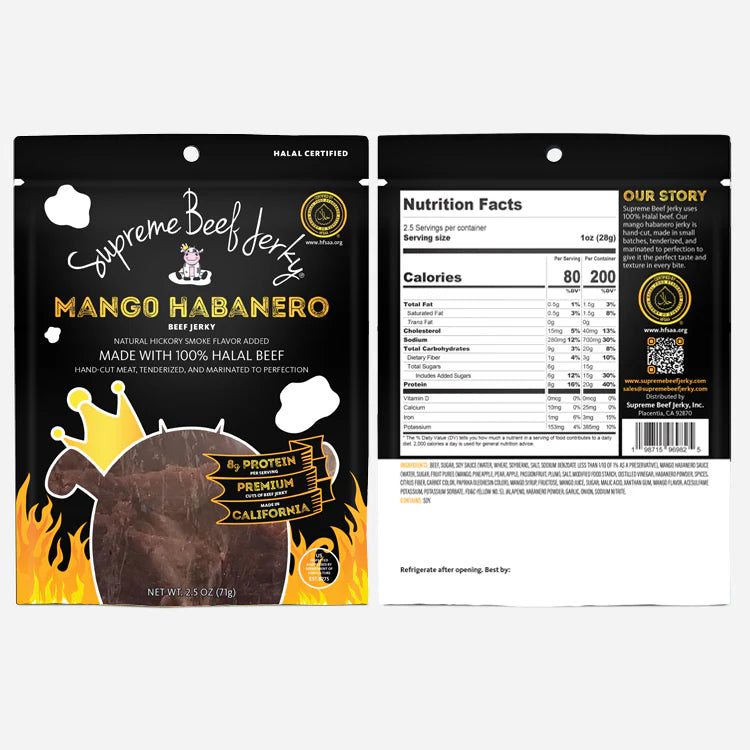 VARIETY 9-PACK, 2.5 OZ, HALAL BEEF, CHICKEN AND TURKEY JERKY, MARINATED JERKY, HANDCRAFTED GOURMET MEAT SNACKS