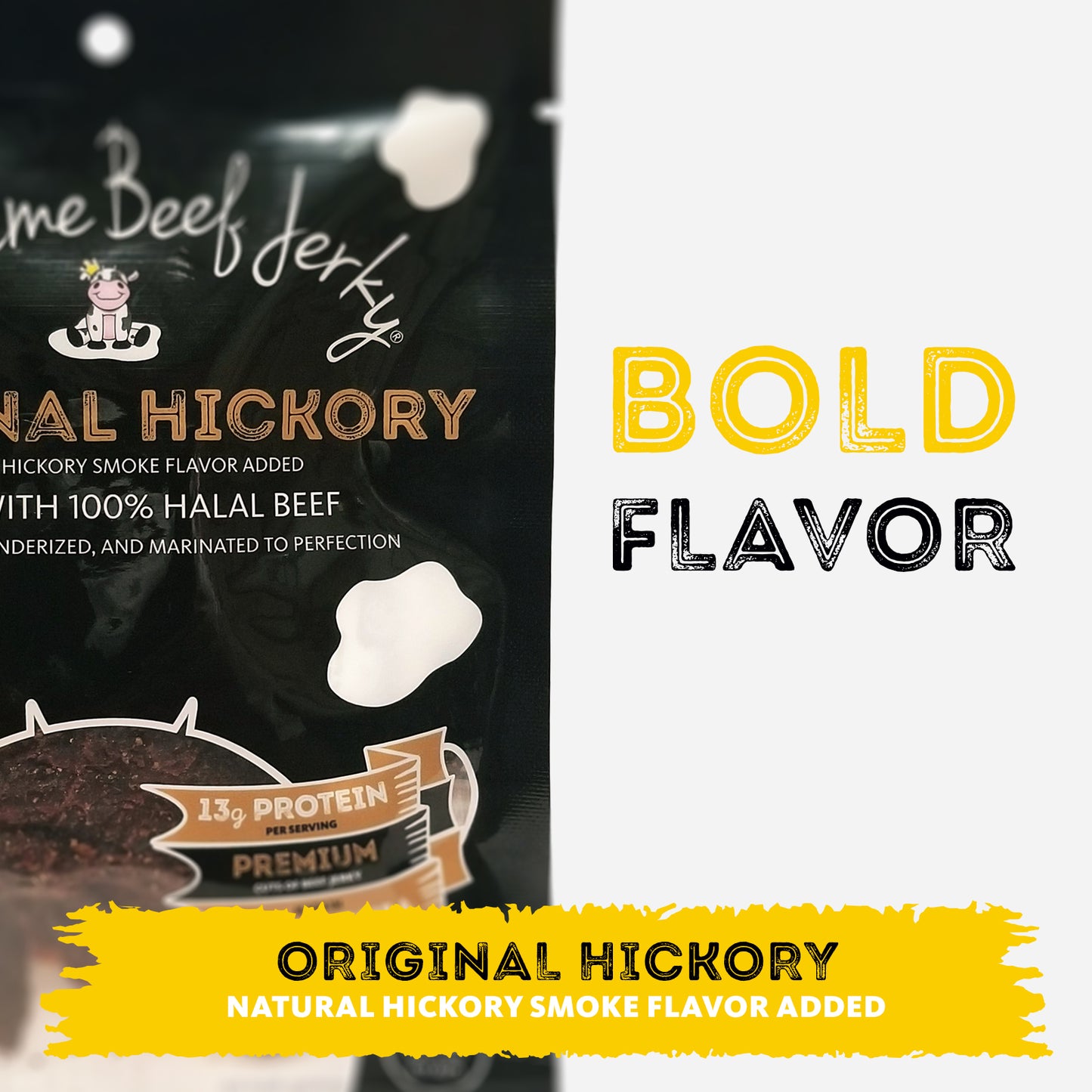 B2G1 DEAL - HALAL BEEF JERKY, MARINATED BEEF JERKY, HANDCRAFTED GOURMET MEAT SNACKS, 2.5 OZ (ORIGINAL HICKORY) 3-PACK